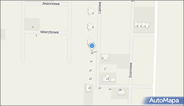 Chmieleniec, Lipowa, 12, mapa Chmieleniec