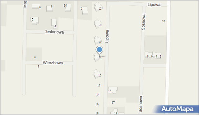 Chmieleniec, Lipowa, 8, mapa Chmieleniec