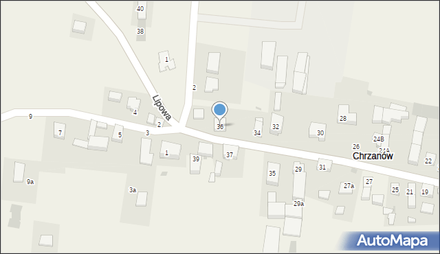 Chrzanów, Lipowa, 36, mapa Chrzanów