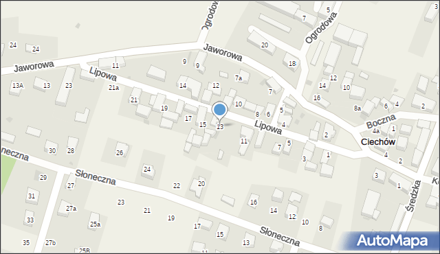 Ciechów, Lipowa, 13, mapa Ciechów