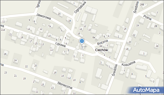Ciechów, Lipowa, 2, mapa Ciechów