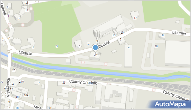 Cieszyn, Liburnia, 2A, mapa Cieszyna