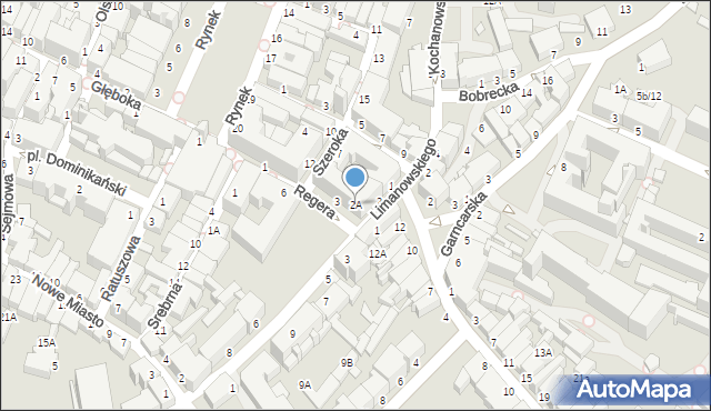 Cieszyn, Limanowskiego Bolesława, 2A, mapa Cieszyna