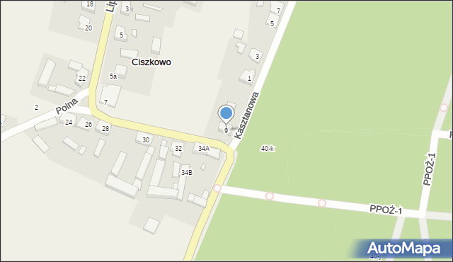 Ciszkowo, Lipowa, 9, mapa Ciszkowo