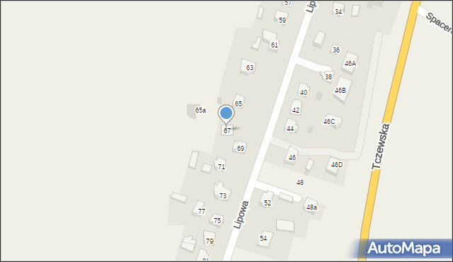 Czarlin, Lipowa, 67, mapa Czarlin