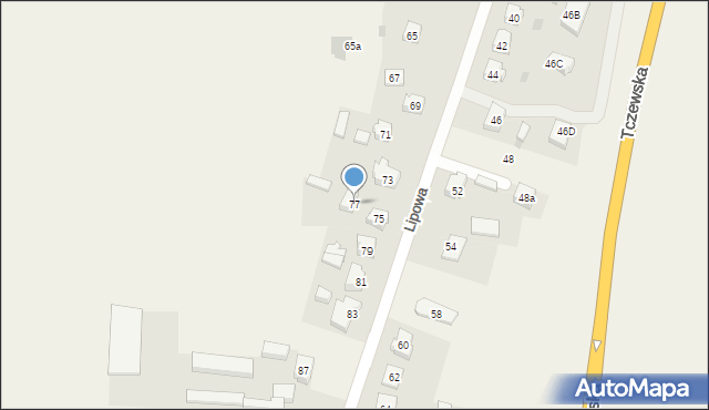 Czarlin, Lipowa, 77, mapa Czarlin