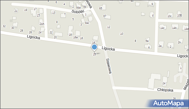 Czechowice-Dziedzice, Ligocka, 15, mapa Czechowic-Dziedzic