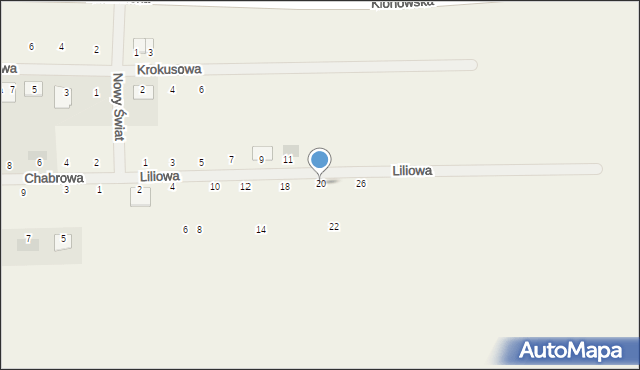 Czerlejno, Liliowa, 20, mapa Czerlejno