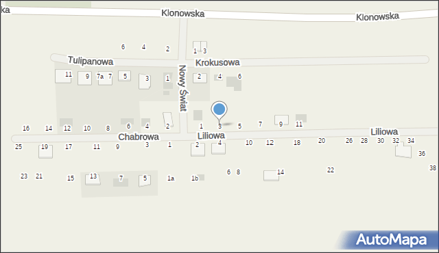 Czerlejno, Liliowa, 3, mapa Czerlejno