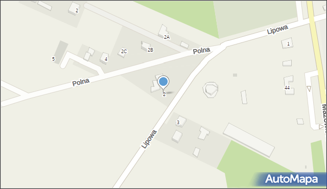 Czerwin, Lipowa, 2, mapa Czerwin