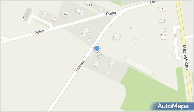 Czerwin, Lipowa, 3, mapa Czerwin