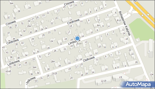 Częstochowa, Limbowa, 17, mapa Częstochowy