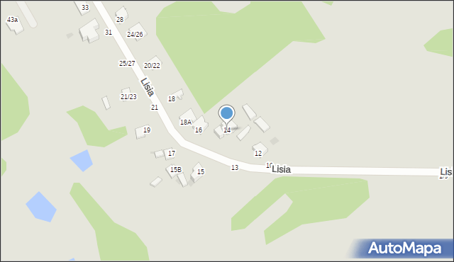 Częstochowa, Lisia, 14, mapa Częstochowy