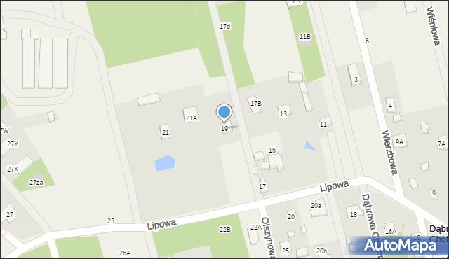 Dąbrowa Chotomowska, Lipowa, 19, mapa Dąbrowa Chotomowska