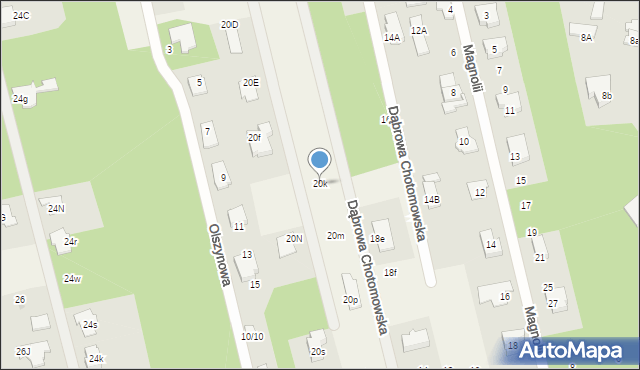 Dąbrowa Chotomowska, Lipowa, 20k, mapa Dąbrowa Chotomowska