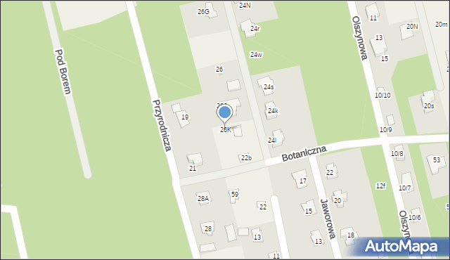 Dąbrowa Chotomowska, Lipowa, 26K, mapa Dąbrowa Chotomowska