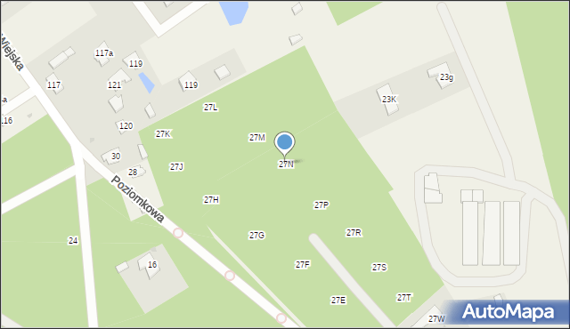 Dąbrowa Chotomowska, Lipowa, 27N, mapa Dąbrowa Chotomowska