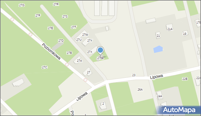 Dąbrowa Chotomowska, Lipowa, 27za, mapa Dąbrowa Chotomowska
