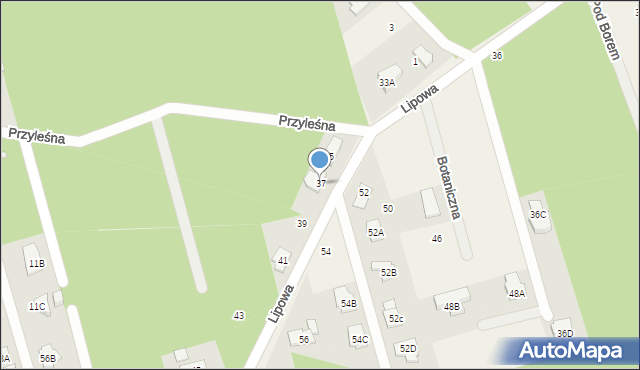 Dąbrowa Chotomowska, Lipowa, 37, mapa Dąbrowa Chotomowska