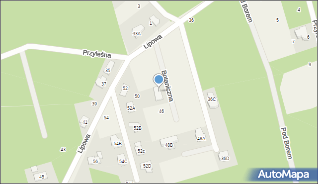 Dąbrowa Chotomowska, Lipowa, 50g, mapa Dąbrowa Chotomowska
