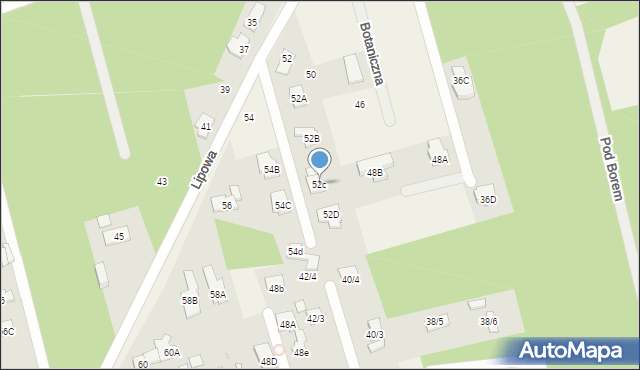 Dąbrowa Chotomowska, Lipowa, 52c, mapa Dąbrowa Chotomowska