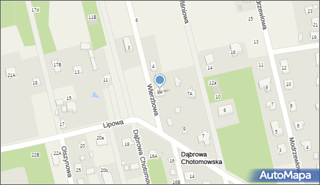 Dąbrowa Chotomowska, Lipowa, 9A, mapa Dąbrowa Chotomowska