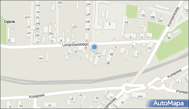 Dąbrowa Górnicza, Limanowskiego Bolesława, 11A, mapa Dąbrowa Górnicza