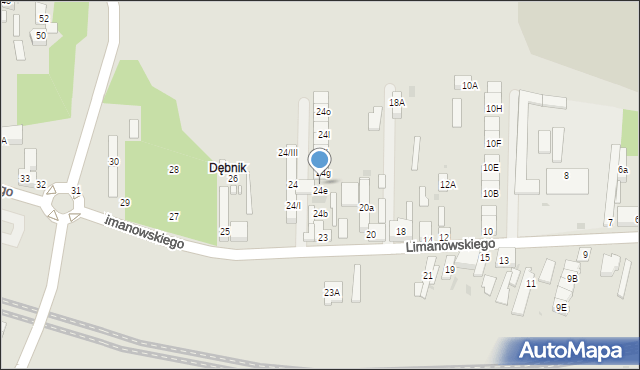 Dąbrowa Górnicza, Limanowskiego Bolesława, 24f, mapa Dąbrowa Górnicza