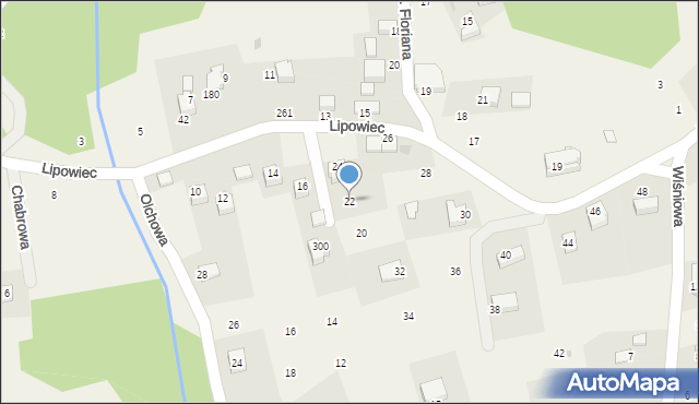 Dąbrowa Szlachecka, Lipowiec, 22, mapa Dąbrowa Szlachecka