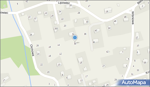 Dąbrowa Szlachecka, Lipowiec, 34, mapa Dąbrowa Szlachecka