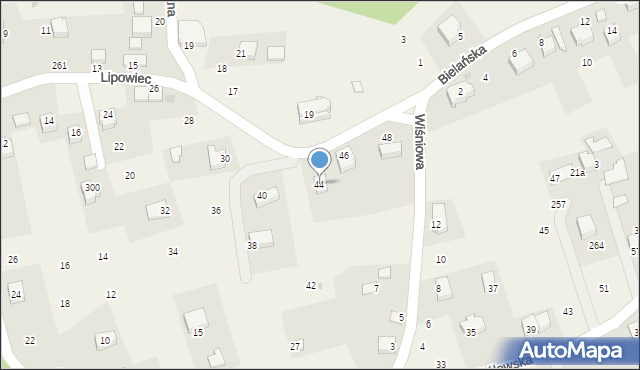 Dąbrowa Szlachecka, Lipowiec, 44, mapa Dąbrowa Szlachecka