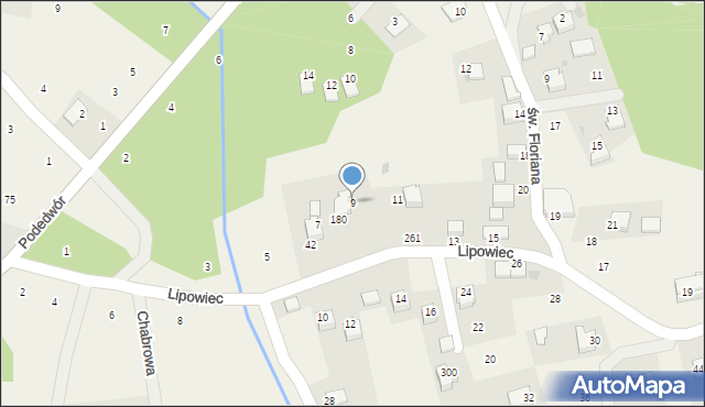 Dąbrowa Szlachecka, Lipowiec, 9, mapa Dąbrowa Szlachecka