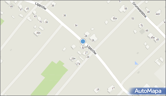 Dąbrowa Tarnowska, Ligęzów, 31, mapa Dąbrowa Tarnowska
