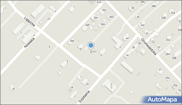 Dąbrowa Tarnowska, Ligęzów, 6, mapa Dąbrowa Tarnowska