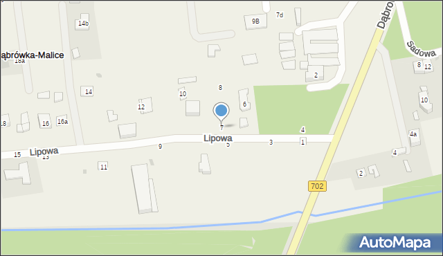 Dąbrówka Wielka, Lipowa, 7, mapa Dąbrówka Wielka