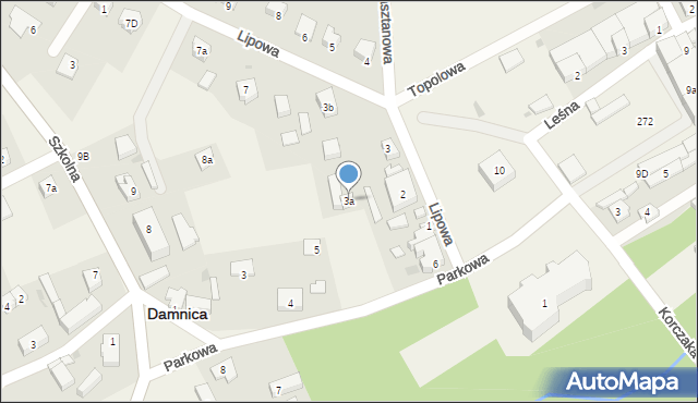 Damnica, Lipowa, 3a, mapa Damnica