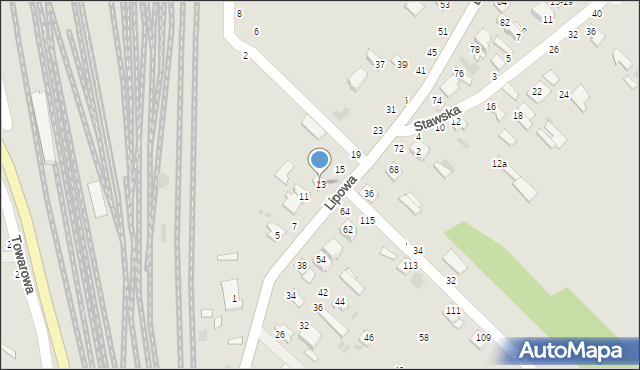 Dęblin, Lipowa, 13, mapa Dęblin