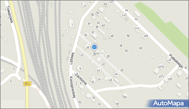 Dęblin, Lipowa, 20, mapa Dęblin