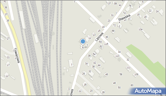 Dęblin, Lipowa, 5, mapa Dęblin