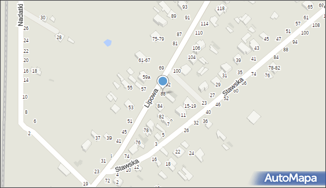 Dęblin, Lipowa, 88, mapa Dęblin