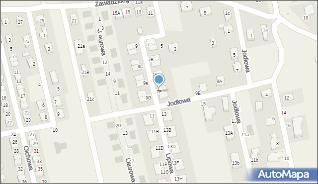 Długołęka, Lipowa, 7F, mapa Długołęka