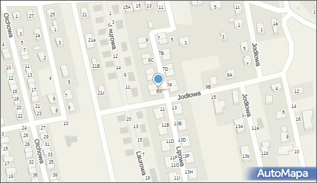 Długołęka, Lipowa, 9G, mapa Długołęka