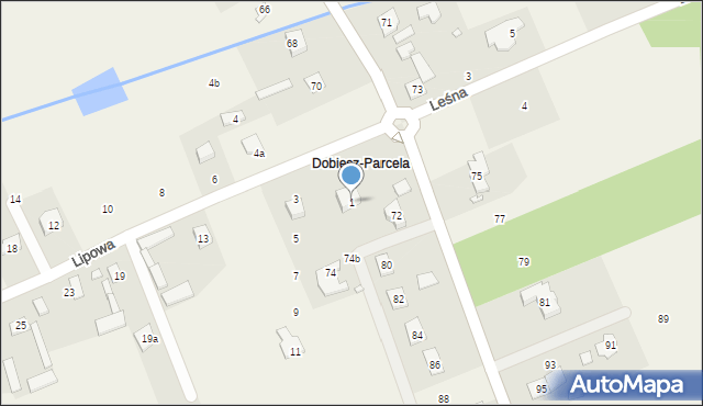 Dobiesz, Lipowa, 1, mapa Dobiesz