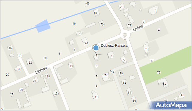 Dobiesz, Lipowa, 3, mapa Dobiesz