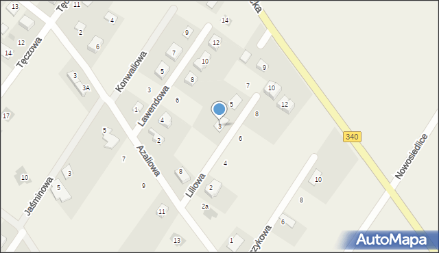 Dobroszyce, Liliowa, 3, mapa Dobroszyce