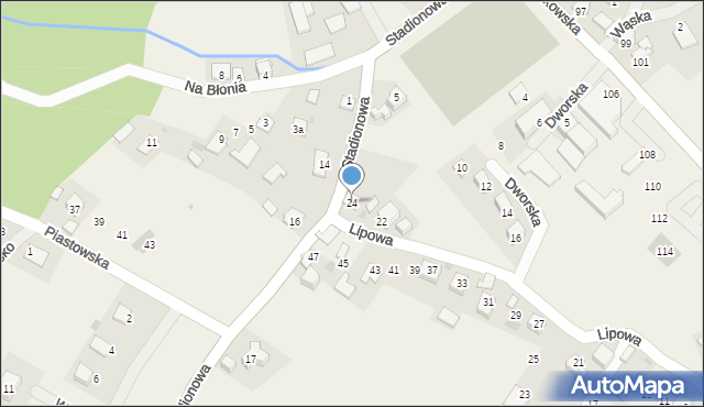 Dojazdów, Lipowa, 24, mapa Dojazdów