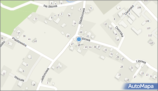 Dojazdów, Lipowa, 45, mapa Dojazdów