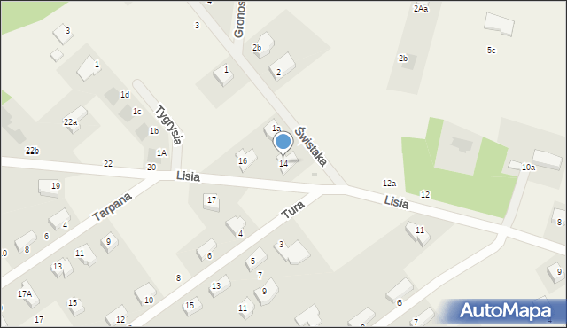 Dołuje, Lisia, 14, mapa Dołuje