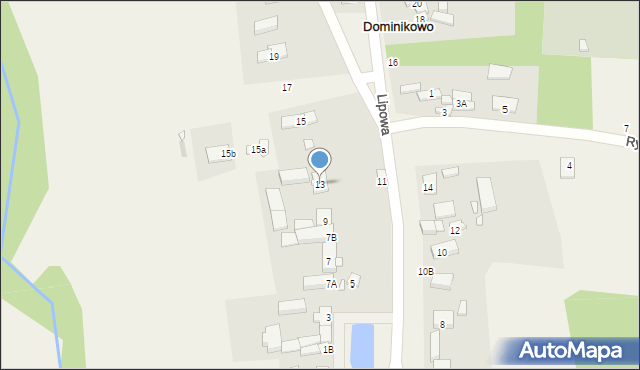 Dominikowo, Lipowa, 13, mapa Dominikowo