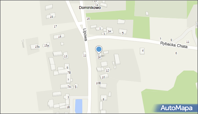 Dominikowo, Lipowa, 14, mapa Dominikowo